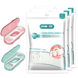 LIAMOSS Dental Floss Picks of 320 Count Triple Clean Toothpicks Sticks,Work Smooth Perefct for Tight Teeth,Especially for Sweet Tooth,Molar Teeth,Helps Fight Frog Teeth,Gum Health(3 Pack)