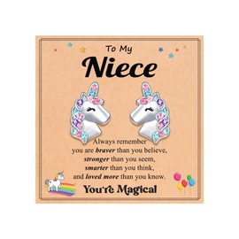 UNGENT THEM Niece Gifts from Auntie Aunt Valentines Day Christmas Gifts for Niece Earrings
