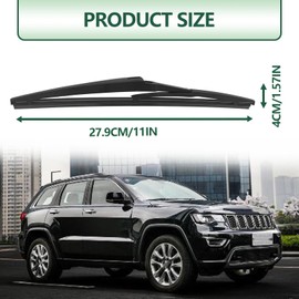 11 inch Wiper Blade Rear Replacement, Compatible with Jeep Grand Cherokee 2022-2014/Chevy HHR 11-06/KIA Rio 2022-2012 Sorento 2015-2010 Soul 2022-2010/Hyundai Accent 22-12 Kona 22-18 (11-A/H281)