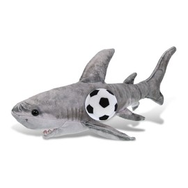 DolliBu Wild Collection Shark Stuffed Animal with Soccer Ball Plush - Huggable Shark Playtime Toy, Cute Ocean Gift Doll, Stuffed Doll Animal Toy for Kids, Adults - 20 Inches
