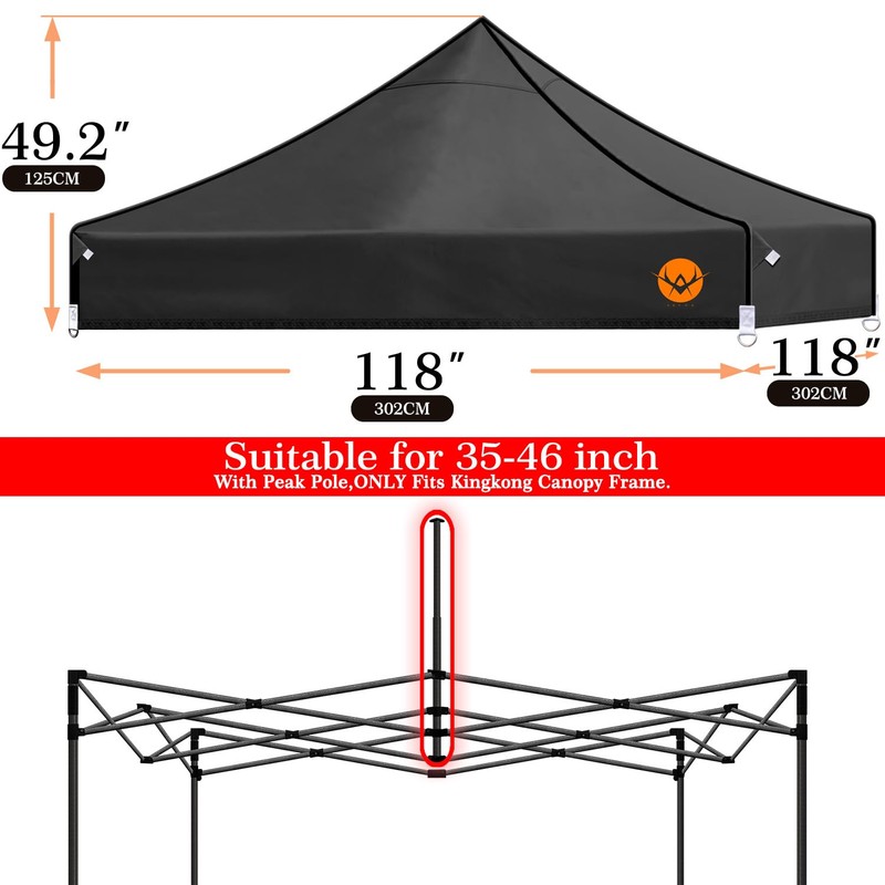 AEVNE 10x10 Canopy Replacement Top - Waterproof 2000mm with UV
