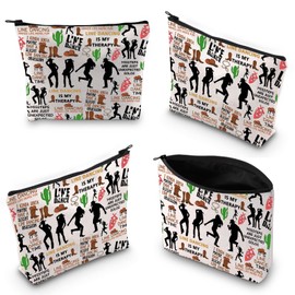 Line Dance Makeup Bag Line Dancing Lover Gift Line Dancer Cosmetic Bag Country Dance Teacher Zipper Pouch (LINE Dance TIME 3uk)