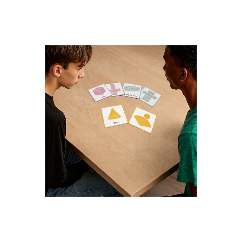 Magnetic 3D Shapes & Nets Flash Cards 3"x3", Geometry Math