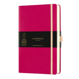 Castelli Milano AQUARELA Amaranth Notebook 13x21 cm Squared Hard Cover Fuchsia Colour 240 Pag
