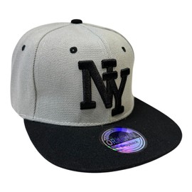 Jeamis Children's NY Cap Kids USA Summer Snapback Baseball Cap Cap Unisex Trucker Starter Baseball Cap Hat Hawaiian Cult for Boys and Girls, NY Grey Black, Unit size