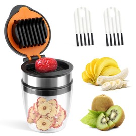 Strawberry Slicer, Fruit Cup Slicer, Strawberry Cup Chopper, Banana Kiwi Slicer Cutter, Stainless Steel Strawberry Egg Slicer, Quickly Making Fruit Vegetable Salad