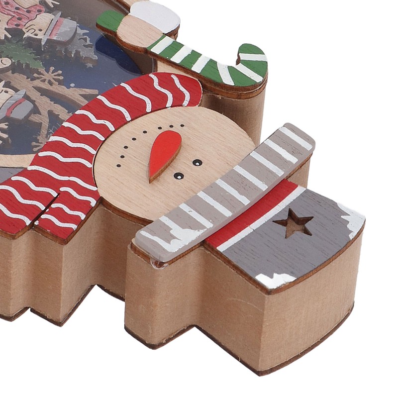 Luminous Christmas Ornament LED Light Emitting Wooden Christmas Decorations Ornaments