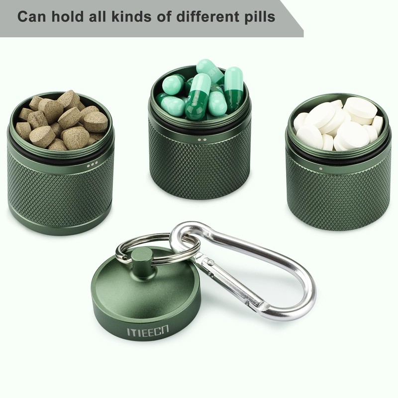 MEECN Three-Layer Aluminum Waterproof Pill case Pill Holder can Store