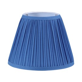 Aspen Creative 56502, Empire Uno Lamp Shade in Mushroom Pleated Classic Blue, 5" Top x 9" Bottom x 7" Slant Height, Slip 33mm
