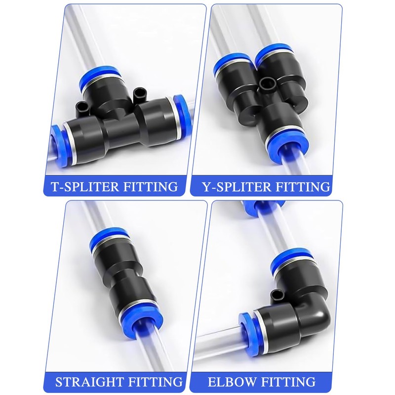 Cexovo Pack of 60 Straight Pneumatic Connectors, 6 mm Pneumatic