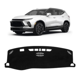 KUST Car Dash Cover for Chevy Blazer RS 2019-2025 2026 (Not fits for Blazer EV) Polyester Non-Slip Center Console Dash Cover Interior Accessories for Blazer Custom Fit Dash Mat Sunshade Glare Black