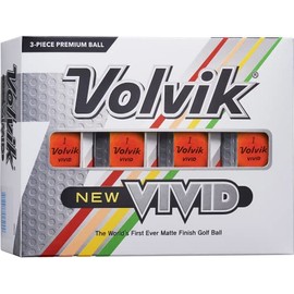 Volvik Vivid Golf Balls: Matte Orange, Dozen