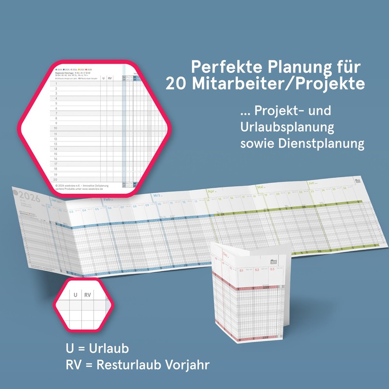 weekview Holiday & Project Planner 2026 A5 Leporello (84 ×