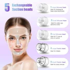 MMonDod Blackhead Remover Vacuum, 5 Probes Pore Sucker, 3 Modes,Grey