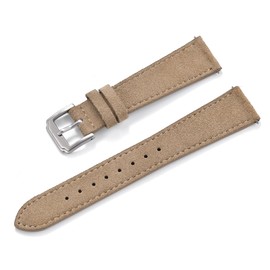 JWNSPA Super Soft Quick Release Suede Leather Watch Band – 18/19/20/22mm Universal Fit for Men Women Replacement Strap (Khaki, 20mm)