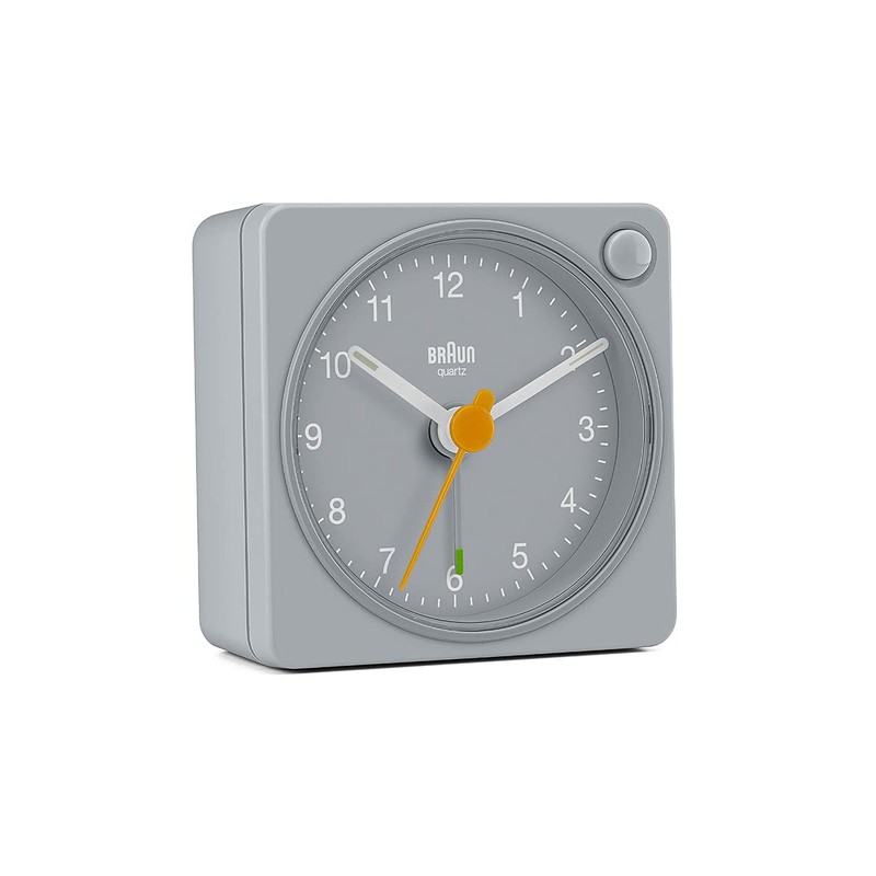 BRAUN/Brown Analog Alarm Table Clock Gray BC02XG, gray