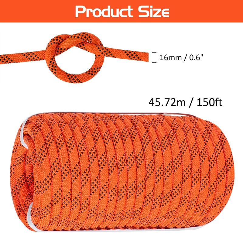 ANMINY 150FT Arborist Bull Rope 5/8 Inch 8200 Lb Breaking