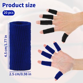 20PCS Finger Sleeves Protectors & Thumb Splint Brace for Finger Support, Elastic Thumb Brace Support for Basketball & Golf, Premium Finger Sleeves & Trigger Finger for Sports