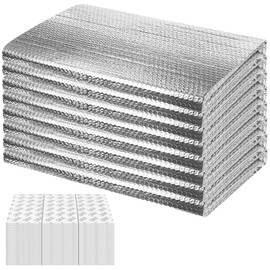 8P Garage Door Insulation Panels Kit 0.24' Thick Double Bubble Reflective Aluminum Foil Sheet Thermal Insulation Shield 120 Tapes Winter Clod and Summer Heat for Attic, Garage, Wall (24" x 60")