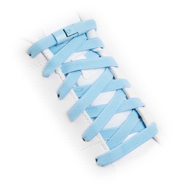 TEEZY No Tie Shoe Laces for Trainers | Premium Elastic Weave & Chrome Buckle | Adult/Kids Tieless Elastic Shoelaces | ORIGINAL (Sky Blue)