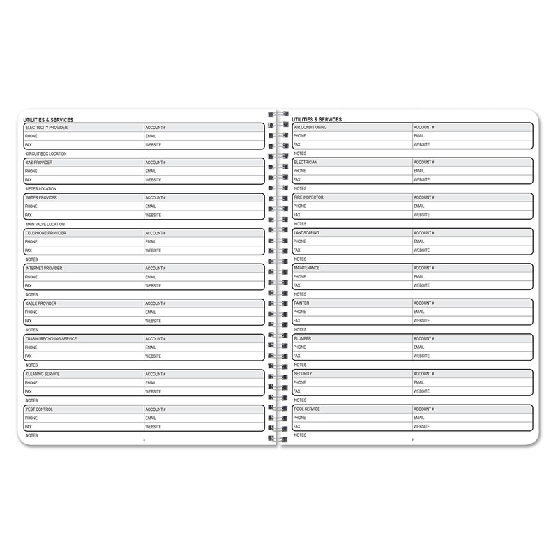 BookFactory Home Inventory Record Book/Home Inventory Log Book/Notebook - Wire-O,