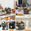 Turntable Lazy Susan Organizer Spice Rack, 2 Tier Wooden Spinning