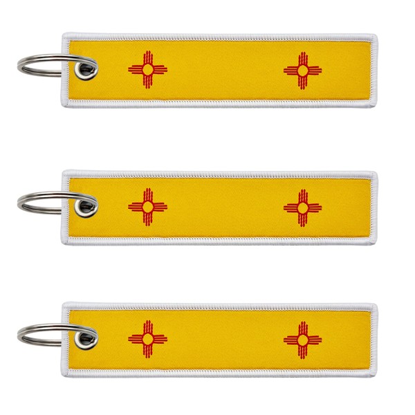 LLBFHH 3 Pcs Country State Military Rainbow Flag Keychain,Woven label