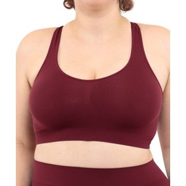 LEELA LAB Women's Bralette Non-Wired Bra Provides Support Without Tension, with Seamless Technology - Made in Italy, bordeaux