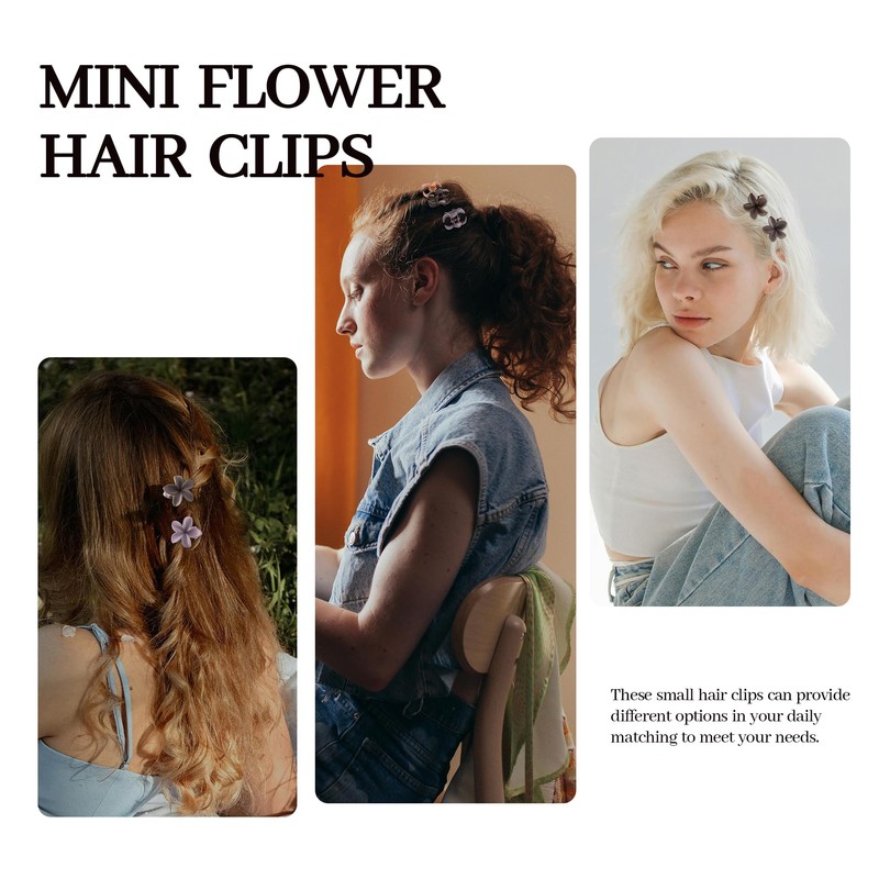 hisial 30PCS Mini Flower Hair Clips for Women Girls Small