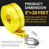 CarBole Trailer Winch Strap with Hook 2" x 20' Breaking