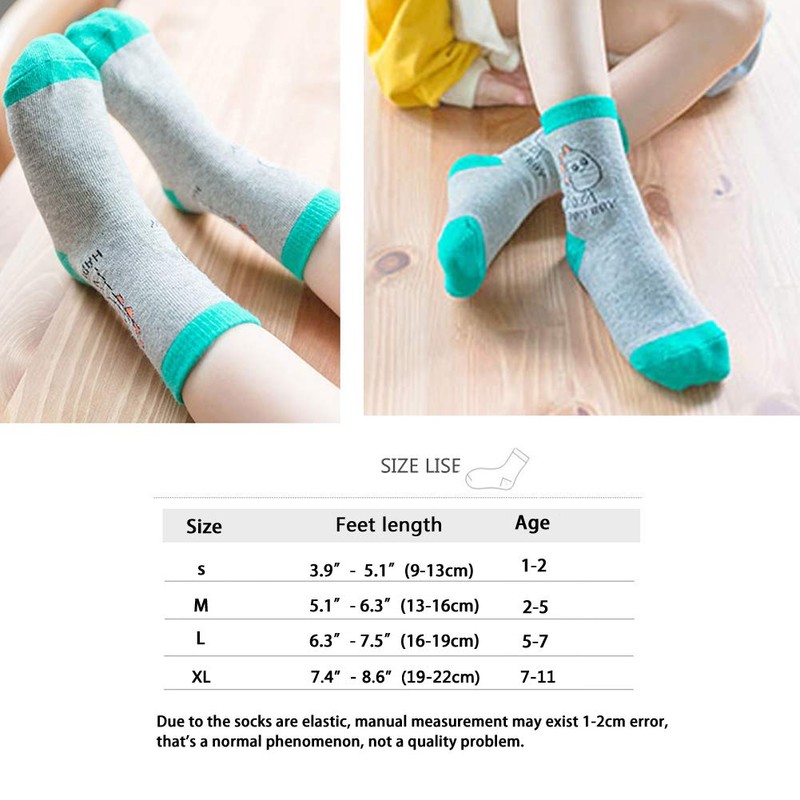 Zumou - Calcetines de algodón para niños pequeños, 5/10 unidades,