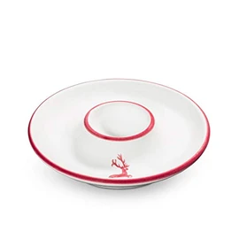 GMUNDNER KERAMIK Egg Cup Smooth Diameter 12 cm Bordeaux Red Deer Crockery Handmade in Austria