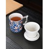 DEKNBE Ceramic Tea Cup with Infuser Basket and Lid, Steeps