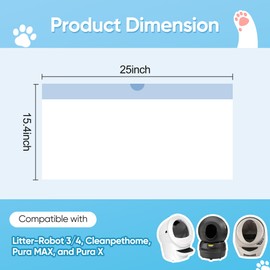 HOMJOY 120-count Cat Litter Bag Liners compatible with Robot 3 & 4 Litter Box, Waste Drawer Liners for Automatic Litter Box, a 22-pound capacity,Cat Litter Bag Replacement.
