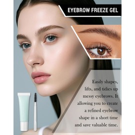Eyebrow Freeze Gel Clear, Waterproof Long-Lasting Brow Styling Wax Glue Strong Hold, Eye Brow Sculpting Gel Set with Precision Brush, Non-Sticky Pomade for Natural Eyebrow Makeup, Vegan & Cruelty Free