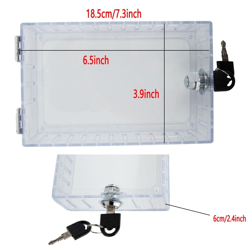 Universal Thermostat Lock Box with Key, Clear Box Guard Large