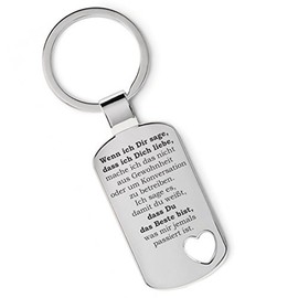 Lieblingsmensch Lieblingsmensch Schlüsselanhänger Modell: Wenn ich dir sage? - Herz Keyring, 12 cm, Silver (Silber)