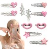 10 Pink Galaxy Sparkle Hair Clips, Cute and Sweet Clips