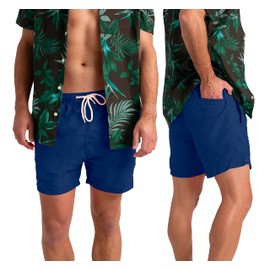 westAce Mens Swim Trunks Board Shorts 100% Polyester Quick Dry Hot Summer Beach Surfing Pool Essential Holiday Swimwear Navy Blue Orange Swimming Shorts for Men S-XXL (Navy, M)