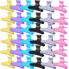 Ondder 48 Pcs Colorful Butterfly Hair Clips for Styling and Sectioning - Pro Claws Clamps for Cutting, Coloring - Hair Accessories for Women Girls