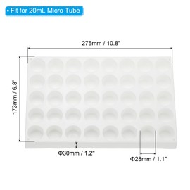 PATIKIL Vial Rack for 20ml Autosampler Vials, 2 Pack Vial Tray Holder 40-Well Stackable Test Tube Rack Vial Holder for Microcentrifuge Tubes, White