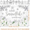 Avezano Snowflake Baby Shower Gender Neutral Backdrop White Silver A