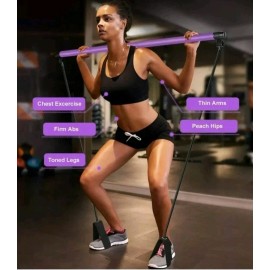 Fitness Form Lab Portable Pilates Bar Kit with Resistance Band Yoga  Kit Body Shaping Toning Purp