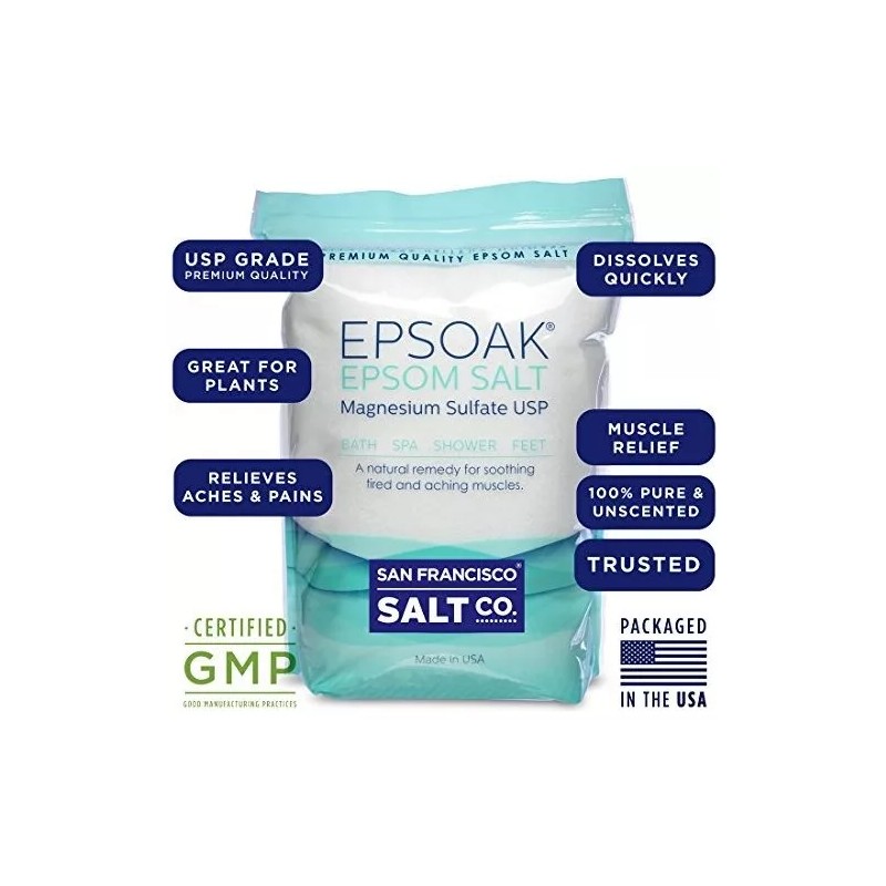 Epsoak Sal De Epsom Sulfato De Magnesio Usp, 19.75lbs Bolsa