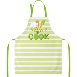GRUSS & CO Apron with Saying "Kiss the Cook" | Cooking Apron Made of Cotton, 87 cm x 70 cm, Multicoloured | Gift Kitchen, Cooking, Friends, Birthday | 47787, Green