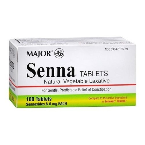 MAJOR Senna Tablets 8.6mg, 100 Count Per Bottle