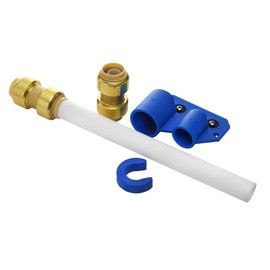 Waterline 1/2" Pipe Repair Kit with Brass Pushfit Couplings | Half-Inch PEX, Copper & CPVC Pipe Repair | Set Includes Deburring Tool, Removal Tool, 2 Pushfit Couplings & 12” of PEX Pipe