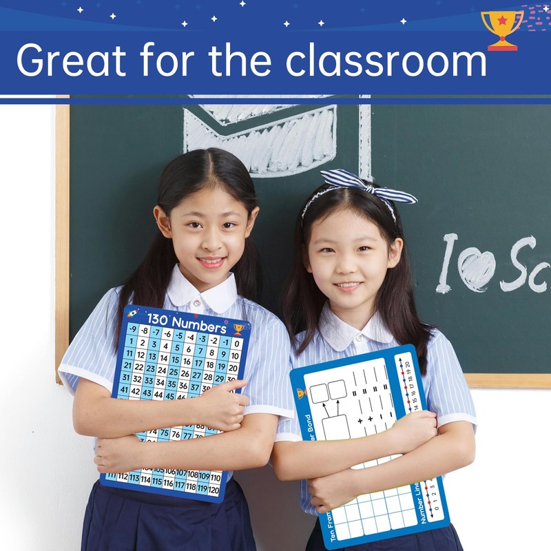 Dinggaogao10 Packs Number Line Whiteboards Cards, 9” x 12”Double Sided