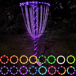 Waybelive LED Disc Golf Lights, Remote Control Disc Golf Rim Light for Disc Golf Basket, C Battery Box, 16 Color Change by Yourself, Waterproof, Super Bright to Play at Night