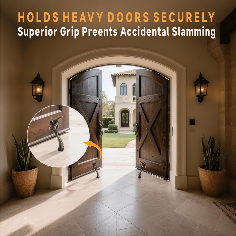 Kickdown Door Stopper, 2 Packs Door Holder to Keep Door